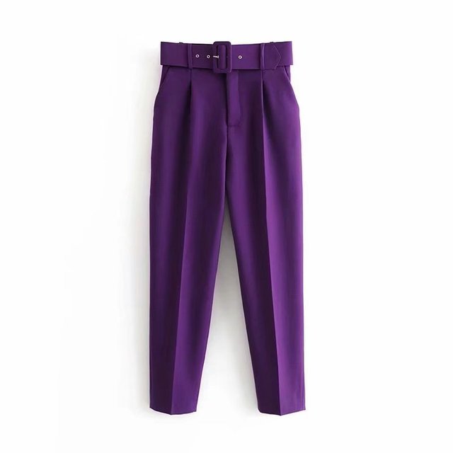 EB | Lässige Hochbundhose mit Gürtel und Taschen, perfekt für lässige Tage