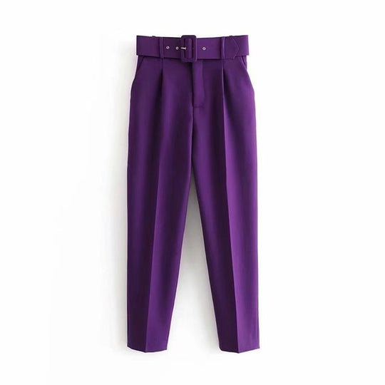 EB | Lässige Hochbundhose mit Gürtel und Taschen, perfekt für lässige Tage