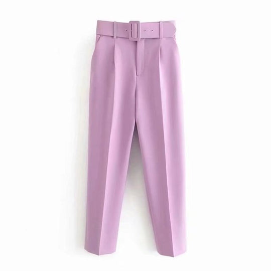 EB | Lässige Hochbundhose mit Gürtel und Taschen, perfekt für lässige Tage