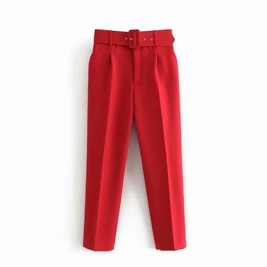 EB | Lässige Hochbundhose mit Gürtel und Taschen, perfekt für lässige Tage