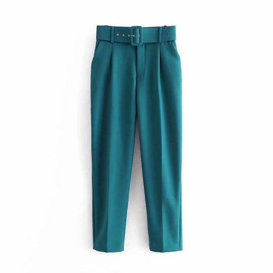 EB | Lässige Hochbundhose mit Gürtel und Taschen, perfekt für lässige Tage