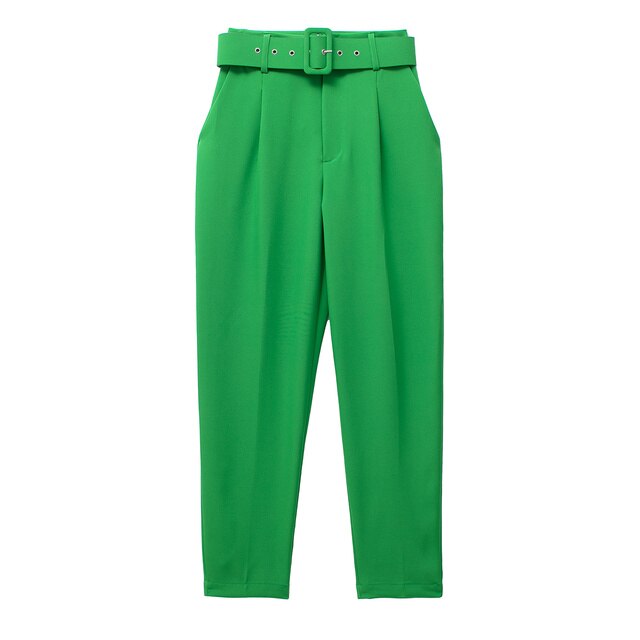 EB | Lässige Hochbundhose mit Gürtel und Taschen, perfekt für lässige Tage