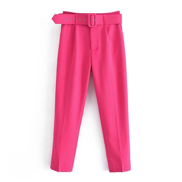 EB | Lässige Hochbundhose mit Gürtel und Taschen, perfekt für lässige Tage