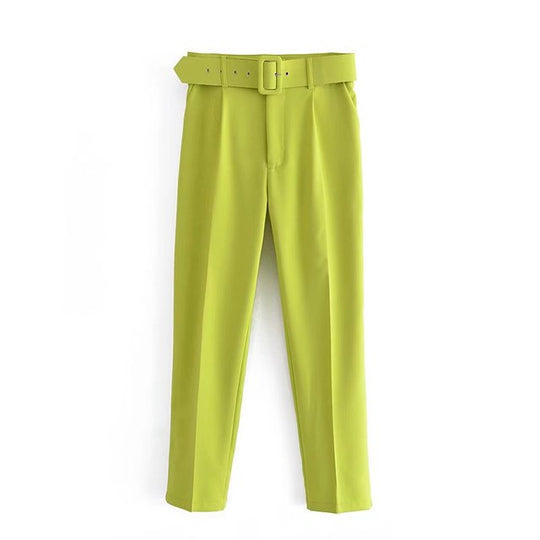 EB | Lässige Hochbundhose mit Gürtel und Taschen, perfekt für lässige Tage