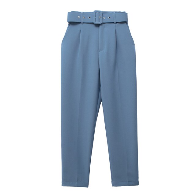 EB | Lässige Hochbundhose mit Gürtel und Taschen, perfekt für lässige Tage