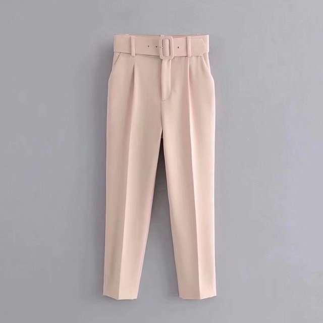 EB | Lässige Hochbundhose mit Gürtel und Taschen, perfekt für lässige Tage