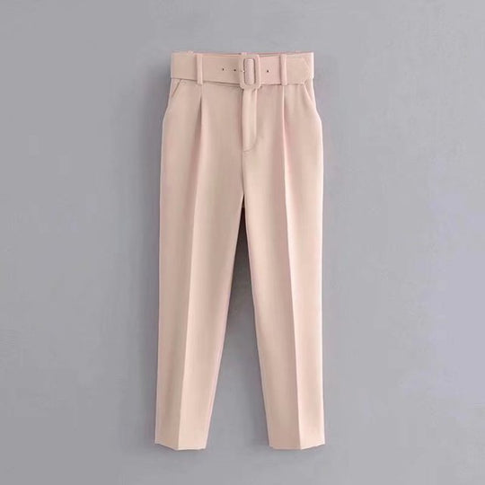 EB | Lässige Hochbundhose mit Gürtel und Taschen, perfekt für lässige Tage