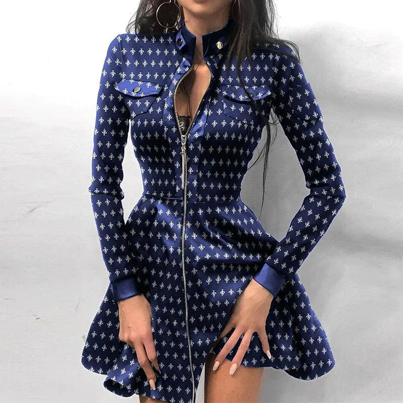 EB | Stylisches kleid mit Frontreißverschluss für Frauen