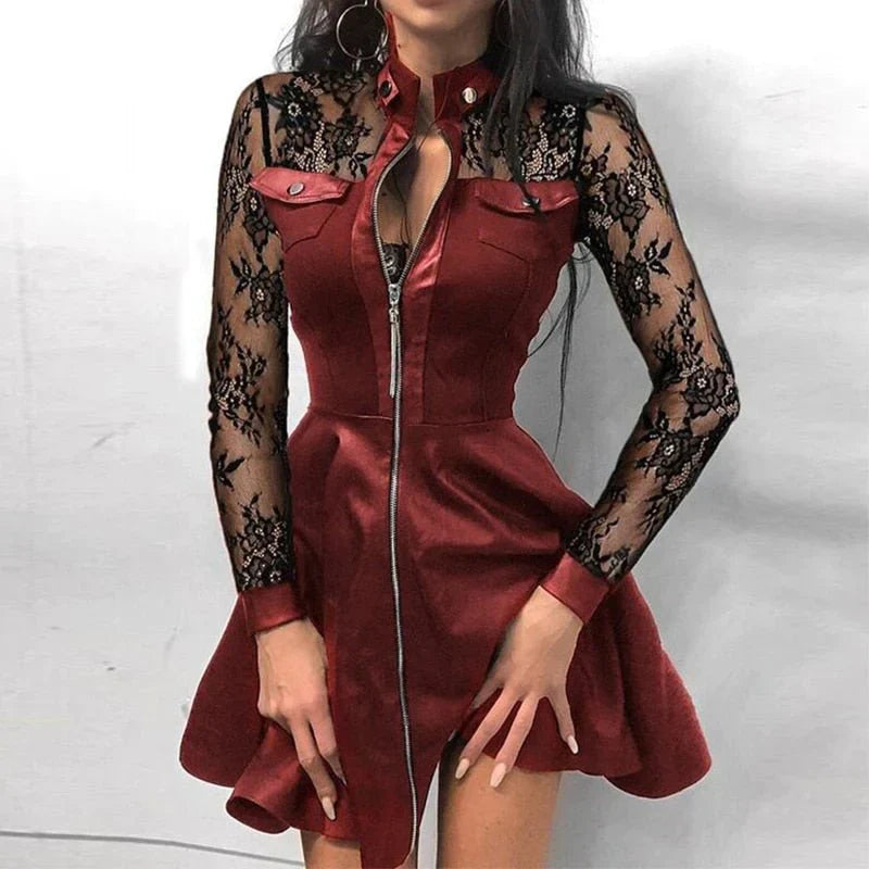 EB | Stylisches kleid mit Frontreißverschluss für Frauen