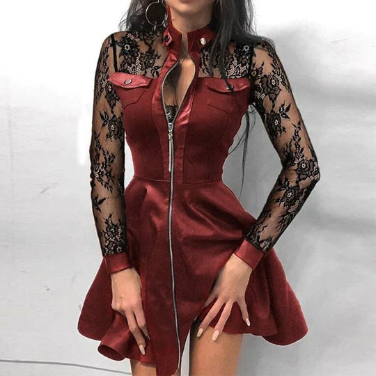 EB | Stylisches kleid mit Frontreißverschluss für Frauen