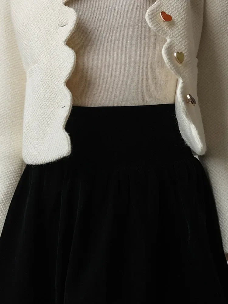 EB | Damen Elegantes Weste mit Hohem Kragen und Einzigartigen Knöpfen