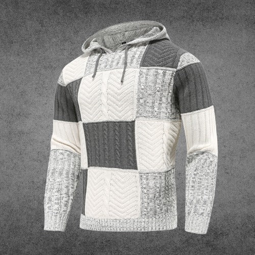 EB | Patchwork Hoodie Baumwollmischung Einzigartiges und Bequemes Design