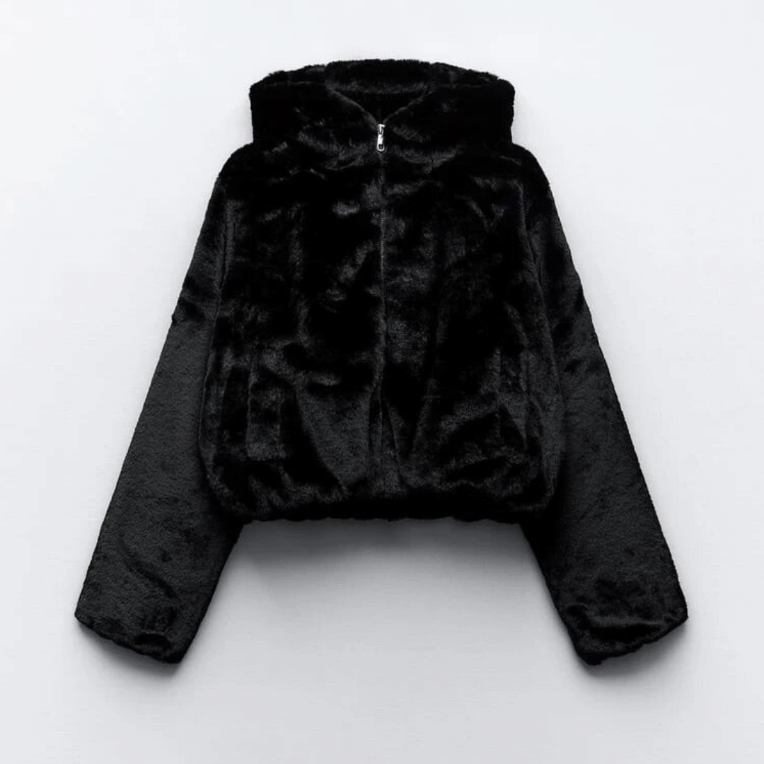 EB | Damen elegante Kunstpelz Winterjacke