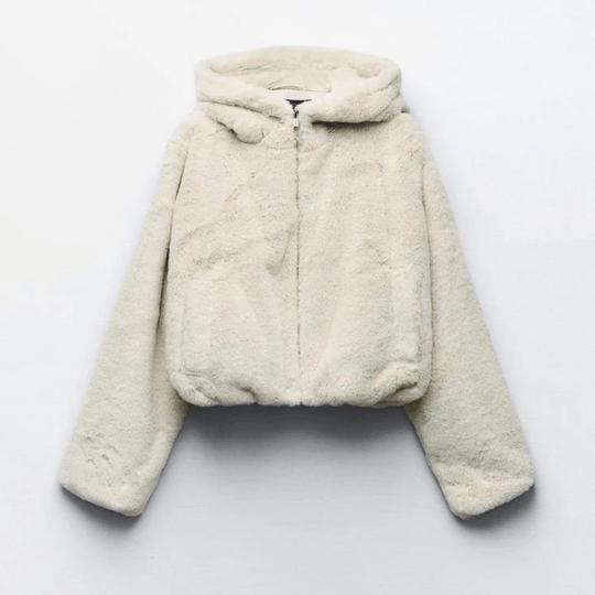 EB | Damen elegante Kunstpelz Winterjacke