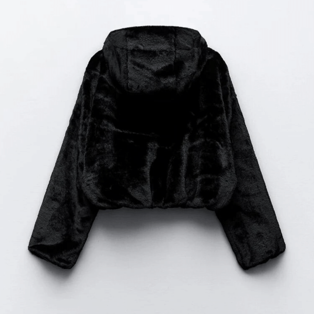 EB | Damen elegante Kunstpelz Winterjacke