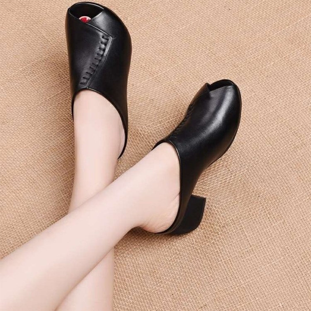 Elegante pantoffeln mit blockabsatz EB
