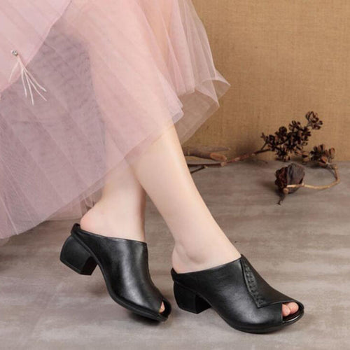 Elegante pantoffeln mit blockabsatz EB