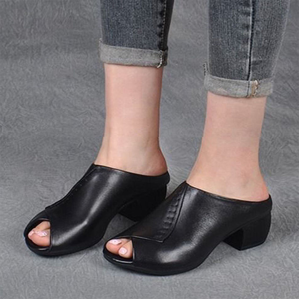 Elegante pantoffeln mit blockabsatz EB