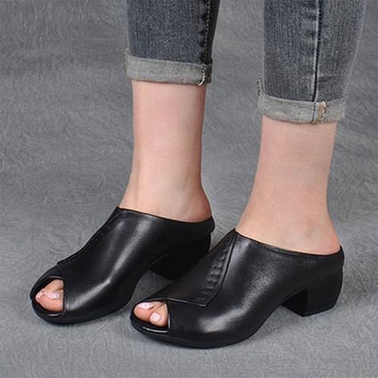 Elegante pantoffeln mit blockabsatz EB