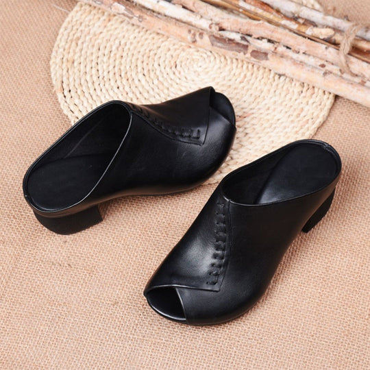 Elegante pantoffeln mit blockabsatz EB