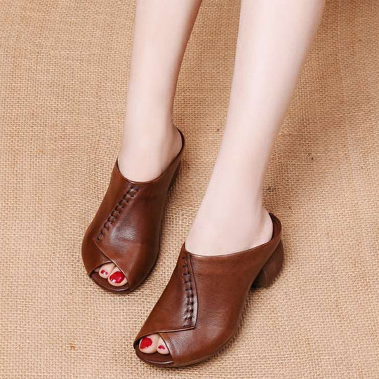 Elegante pantoffeln mit blockabsatz EB