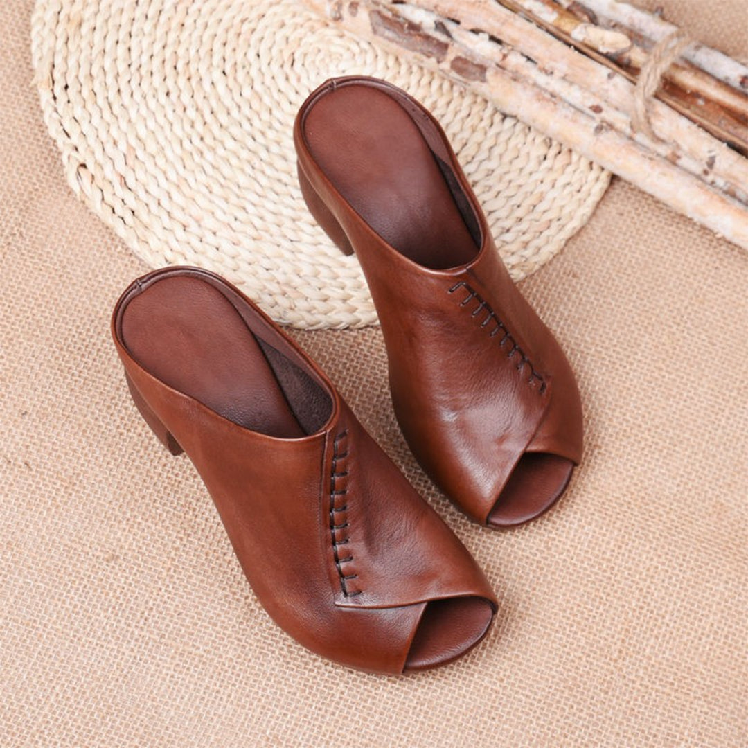 Elegante pantoffeln mit blockabsatz EB
