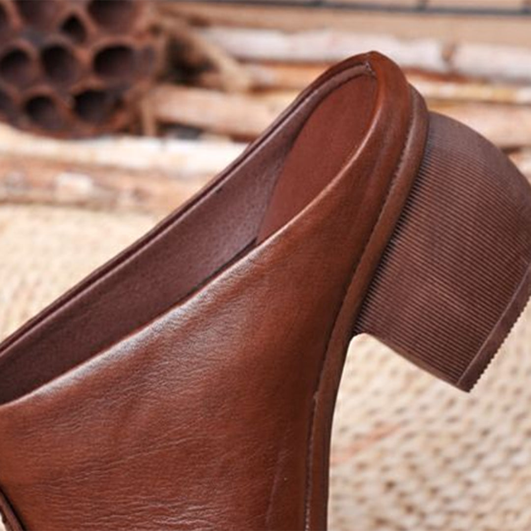 Elegante pantoffeln mit blockabsatz EB