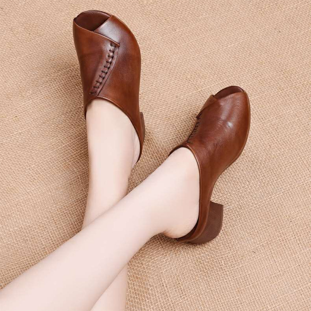 Elegante pantoffeln mit blockabsatz EB
