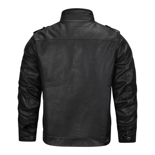 EB | Schwarze Lederjacke mit Zeitlosem Vintage-Look