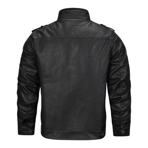 EB | Schwarze Lederjacke mit Zeitlosem Vintage-Look