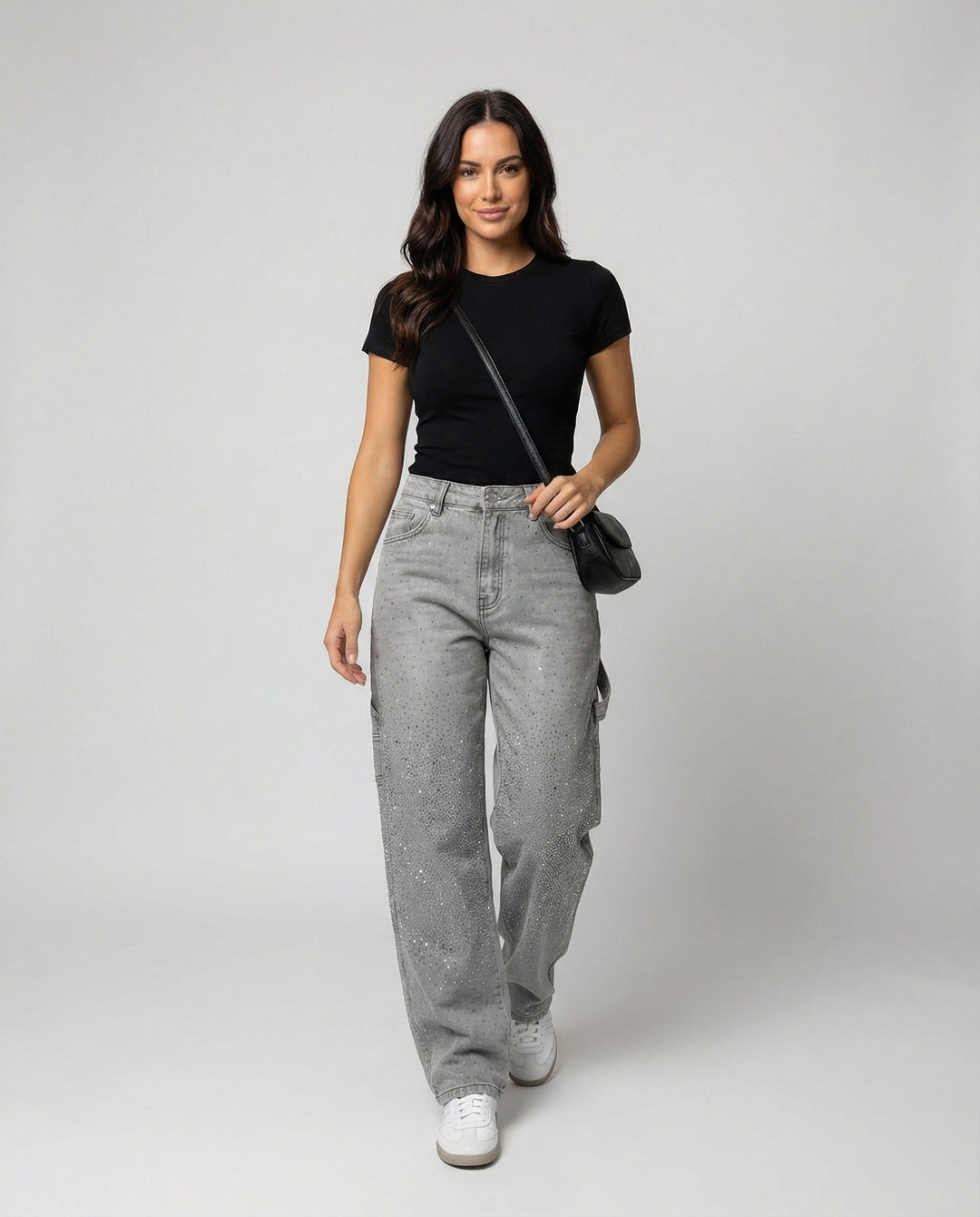 EB | Jeans mit Glänzenden Details Trendy und Komfortabel