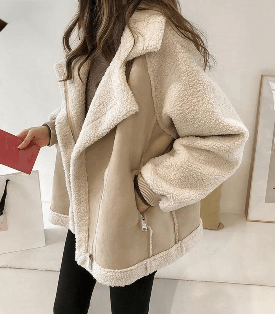 EB | und Kuschelige Damenjacke mit Fellimitat