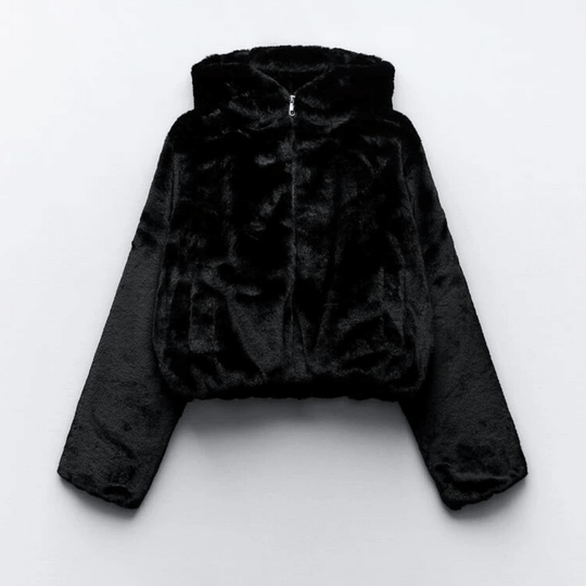 EB | Damen Stilvolle Kunstleder Winterjacke