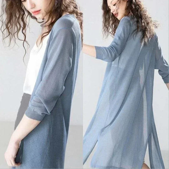 EB | Lange Offene Front Strickjacke
