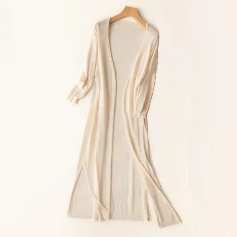 EB | Lange Offene Front Strickjacke