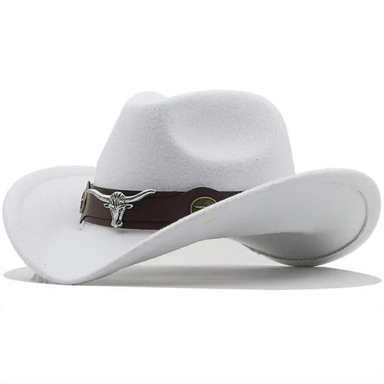 EB - Western-Stil Filzhut mit Stier-Schnallenband