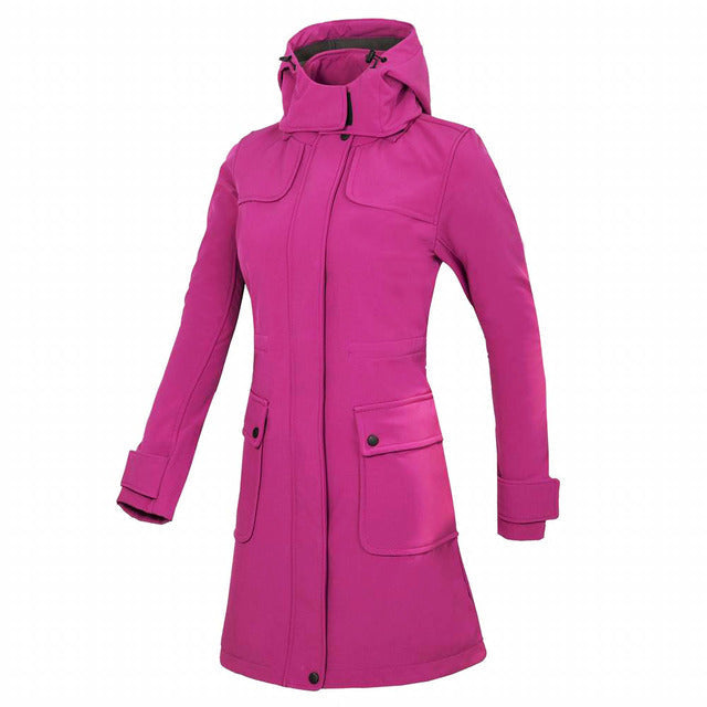 EB | Lange Wasserdichte Regenjacke Mit Kapuze Für Damen