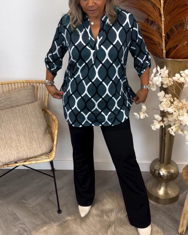 EB | Bluse mit grafischem Druck