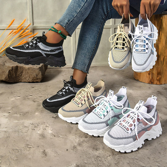Herren nan gestrickter Sockensneaker mit elastischem Schlupfdesign und profiliertem Trail-Plateau EB