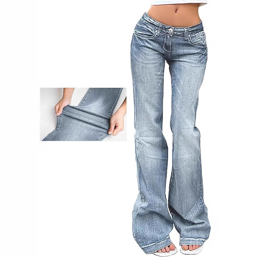Damen Bootcut-Jeans mit flexibler Passform und hohem Bund EB