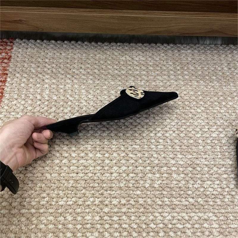 Damen spitze Slingback Mules mit zierlicher Schleifenverzierung EB