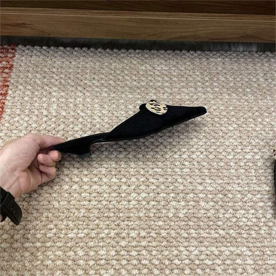 Damen spitze Slingback Mules mit zierlicher Schleifenverzierung EB