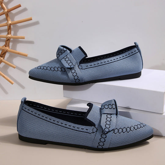 Damen elegante Mokassins mit dekorativem Schleifen-Detail EB