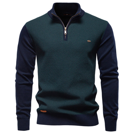 Herren Stehkragenpullover mit strukturiertem Muster EB