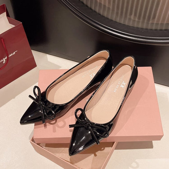 Damen Spitzenballerinas mit dekorativem Schleifenakzent EB