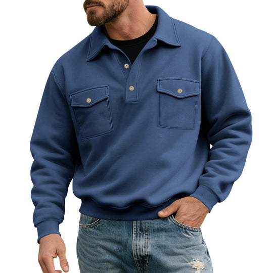 Herren lässiger Pullover mit praktischen Pattentaschen EB