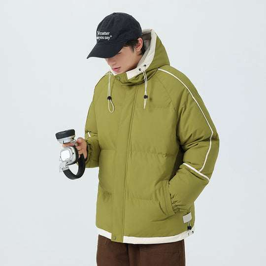 Herren modische Kapuzenjacke mit hochwertiger Füllung und funktionalen Taschen EB