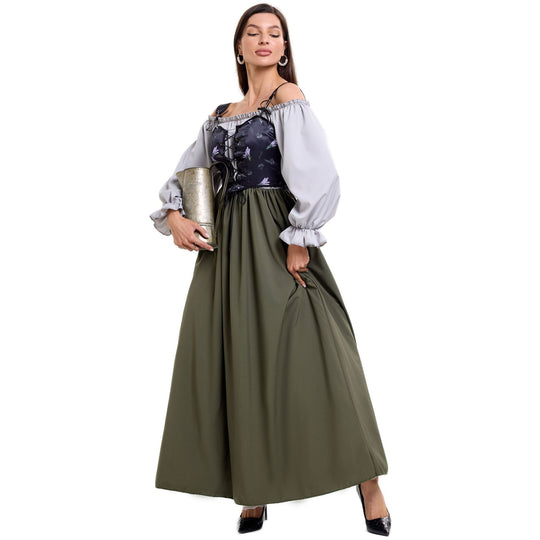 Damen Trachtenkleid mit romantischem Oberteil und fließendem Rock EB