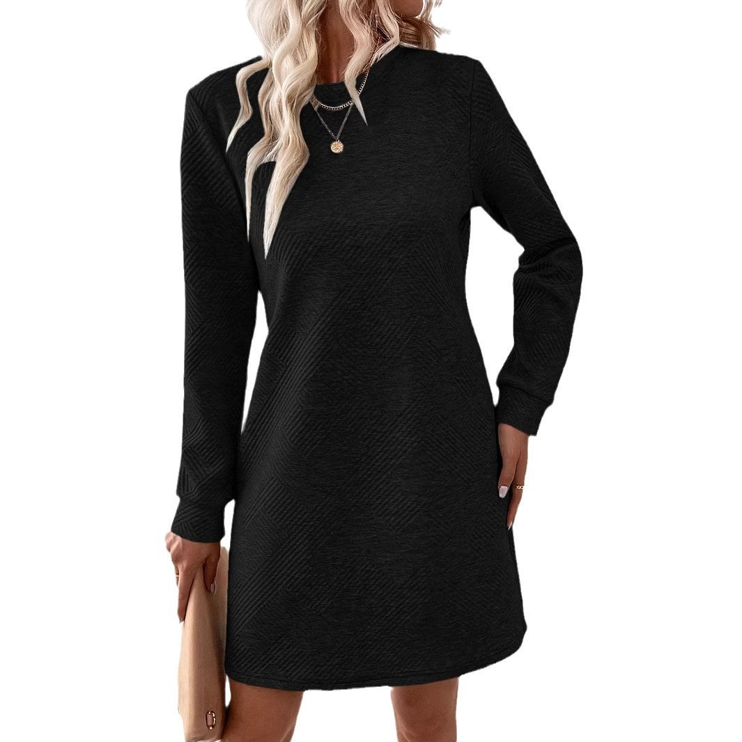 Damen lässiges Sweatkleid mit strukturiertem Design EB