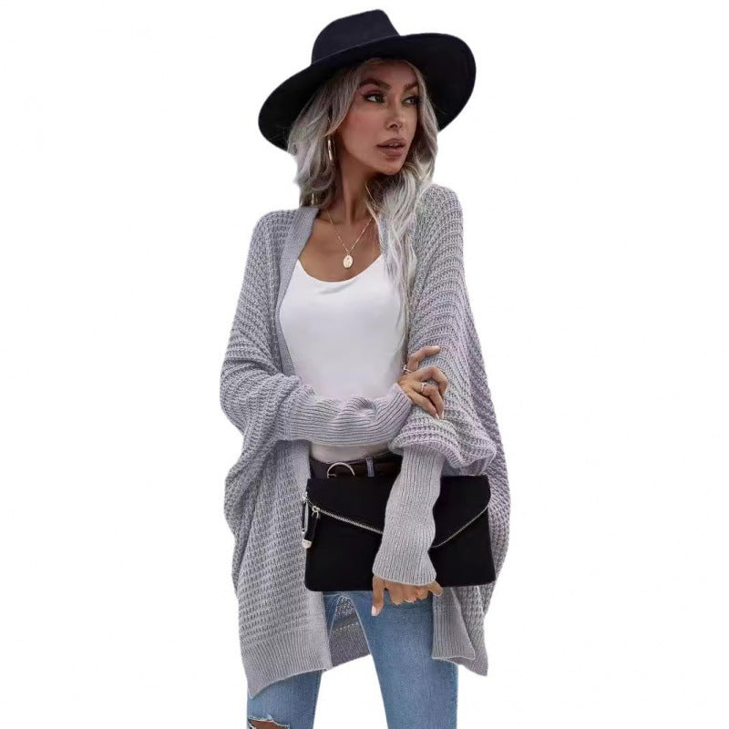 Damen luftige Strickjacke mit offenes Design und feiner Maschenstruktur EB